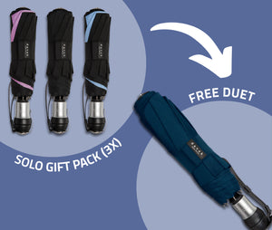 BUY THE SOLO GIFT PACK (3X) / GET A FREE DUET UMBRELLA